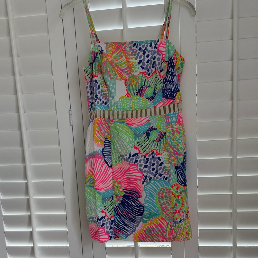 Lilly Pulitzer Ziggy Cut Out Waist Shift Romper in Multi Roar of the Seas